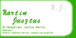 martin jusztus business card